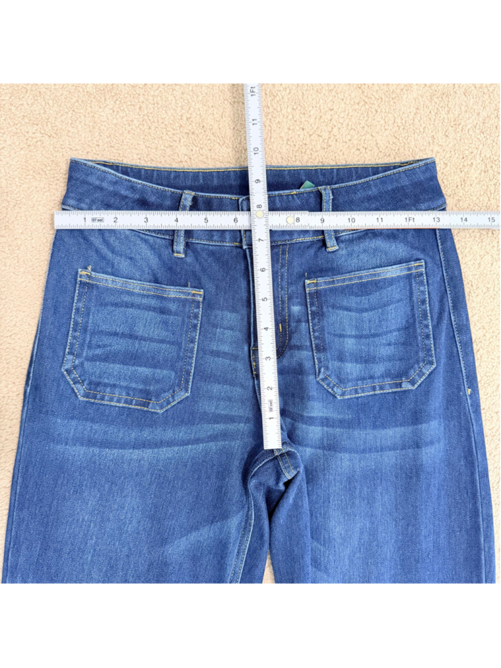 Halara New Flex Low Rise Zipper Pockets Straight Leg Casual Jeans Women's XS - Picture 9 of 10